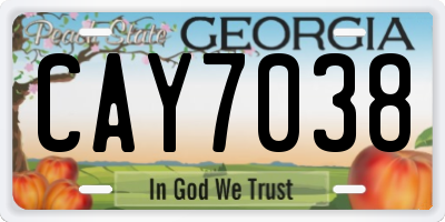 GA license plate CAY7038