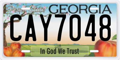 GA license plate CAY7048