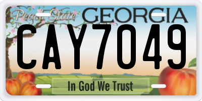 GA license plate CAY7049