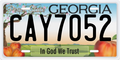GA license plate CAY7052