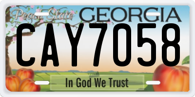 GA license plate CAY7058