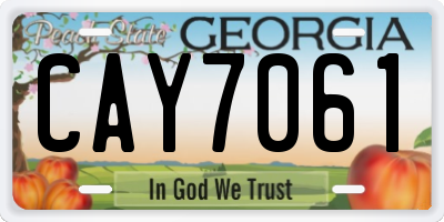 GA license plate CAY7061