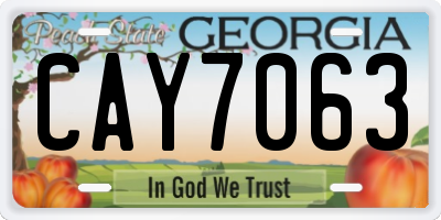 GA license plate CAY7063