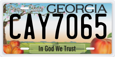 GA license plate CAY7065