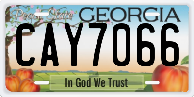 GA license plate CAY7066