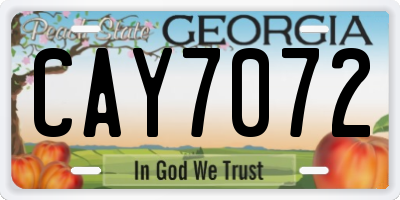 GA license plate CAY7072