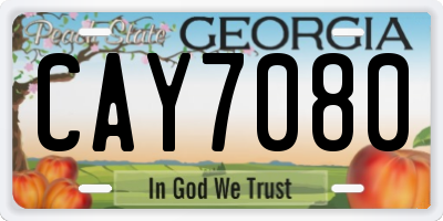 GA license plate CAY7080