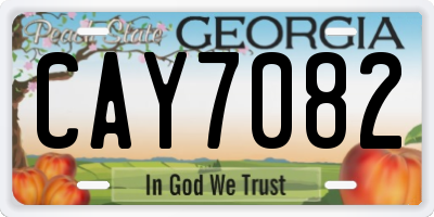 GA license plate CAY7082