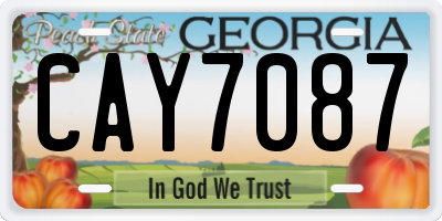GA license plate CAY7087