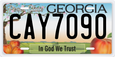 GA license plate CAY7090