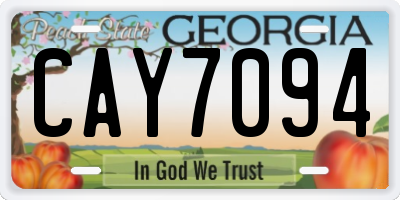 GA license plate CAY7094