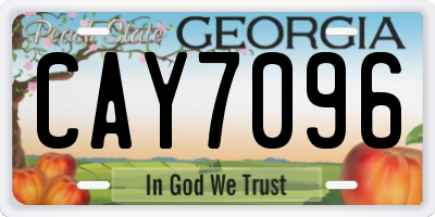 GA license plate CAY7096