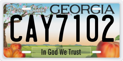 GA license plate CAY7102