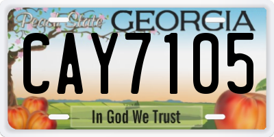 GA license plate CAY7105