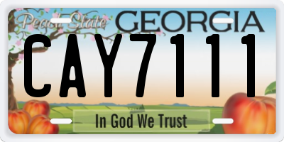GA license plate CAY7111