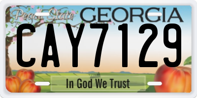 GA license plate CAY7129
