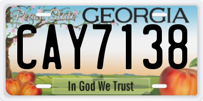 GA license plate CAY7138