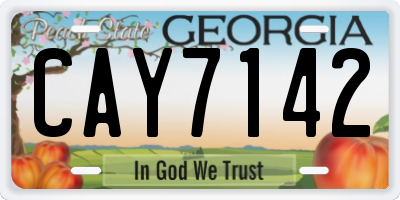 GA license plate CAY7142