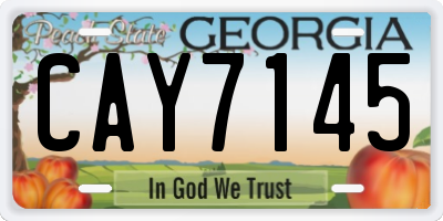 GA license plate CAY7145