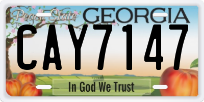 GA license plate CAY7147