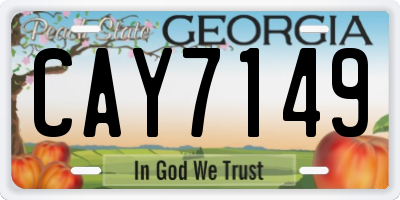 GA license plate CAY7149