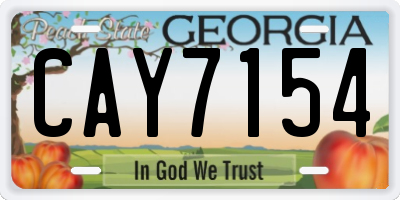 GA license plate CAY7154