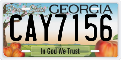 GA license plate CAY7156