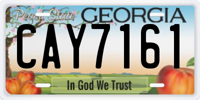 GA license plate CAY7161