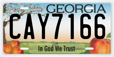 GA license plate CAY7166