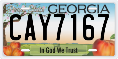 GA license plate CAY7167
