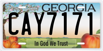 GA license plate CAY7171