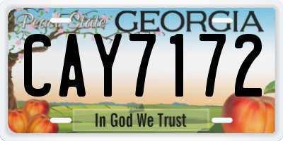 GA license plate CAY7172