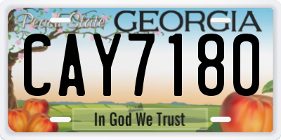 GA license plate CAY7180