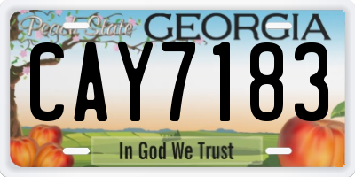 GA license plate CAY7183