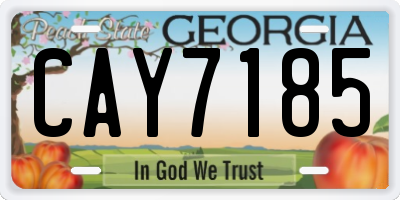 GA license plate CAY7185