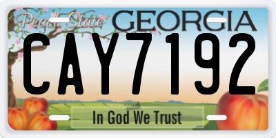 GA license plate CAY7192