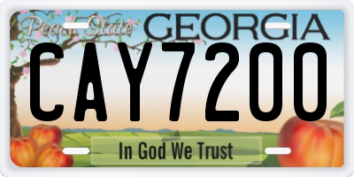 GA license plate CAY7200