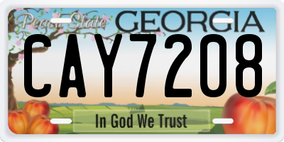 GA license plate CAY7208