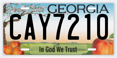 GA license plate CAY7210