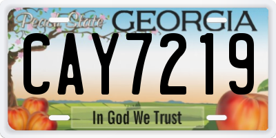 GA license plate CAY7219