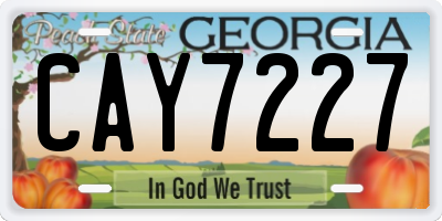 GA license plate CAY7227