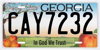 GA license plate CAY7232