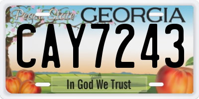 GA license plate CAY7243