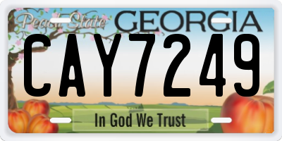 GA license plate CAY7249