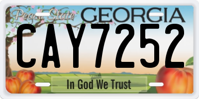 GA license plate CAY7252