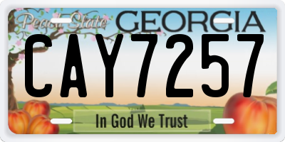 GA license plate CAY7257