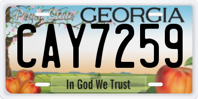 GA license plate CAY7259