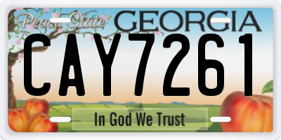 GA license plate CAY7261