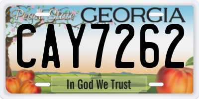GA license plate CAY7262