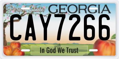 GA license plate CAY7266
